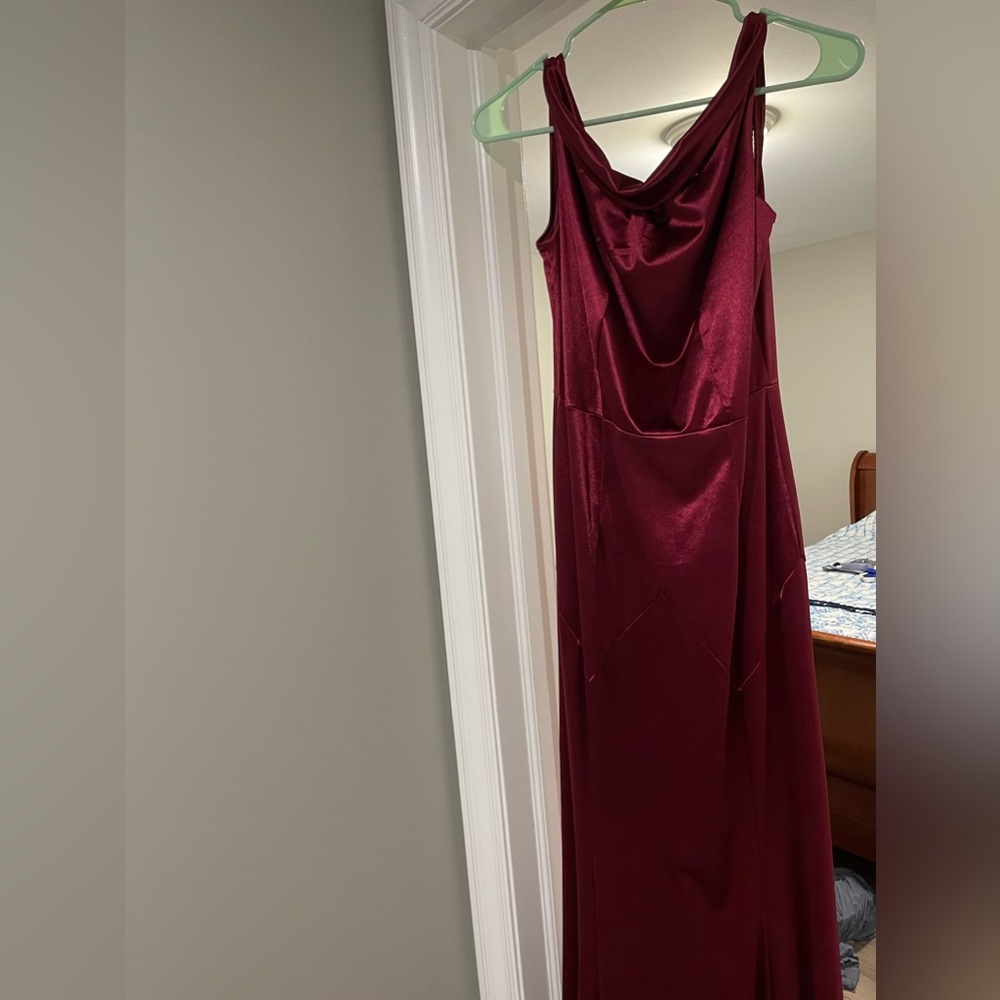 Cowl neck satin gown